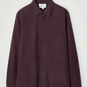 COS Relaxed Brushed Cotton Shirt – Plum | Size M